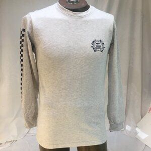 Vans Small Gray Off The Wall Checkerboard Long Sleeve T-Shirt Classic Fit